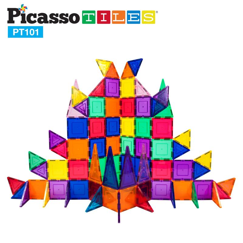 PicassoTiles Bloques Magnéticos Bloques de Construcción Clásicos - 101 Piezas