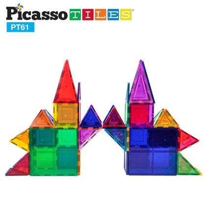 PicassoTiles Bloques Magnéticos Set Clásico de Construcción - 61 Piezas