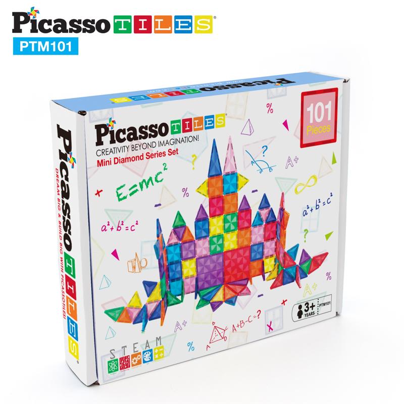 PicassoTiles Bloques Magnéticos Mini Diamante - 101 Piezas